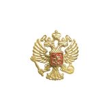 08020004 Эмбл. на тулью пласт. Орел РФ круг.зол