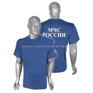 Футболка МЧС с белой надписью (голубая)