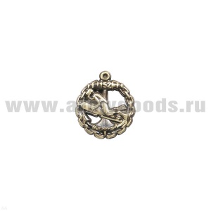 20 04 0875 Значок мет. Полярный 152 (водолаз на фоне якоря в цепи)
