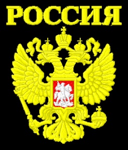 ФСП-37(1) Футболка с вышивкой на груди и на спине РОССИЯ (герб)