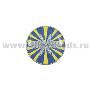 20 02 0428 Значок мет.ВВС РФ (кругл., d - 17 мм) заливка смолой, на пимсе